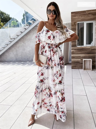 Ute - Maxiklänning - blommig off-shoulder