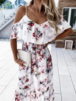 Ute - Maxiklänning - blommig off-shoulder