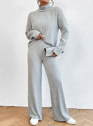 Helene - Stickade byxor - Turtleneck-jumper