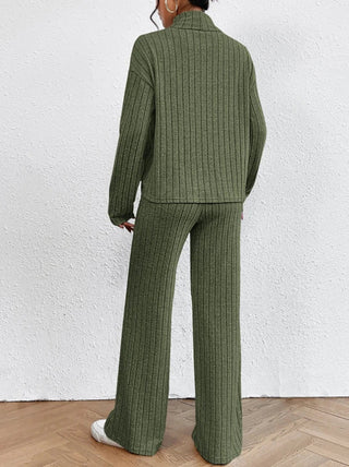 Helene - Stickade byxor - Turtleneck-jumper